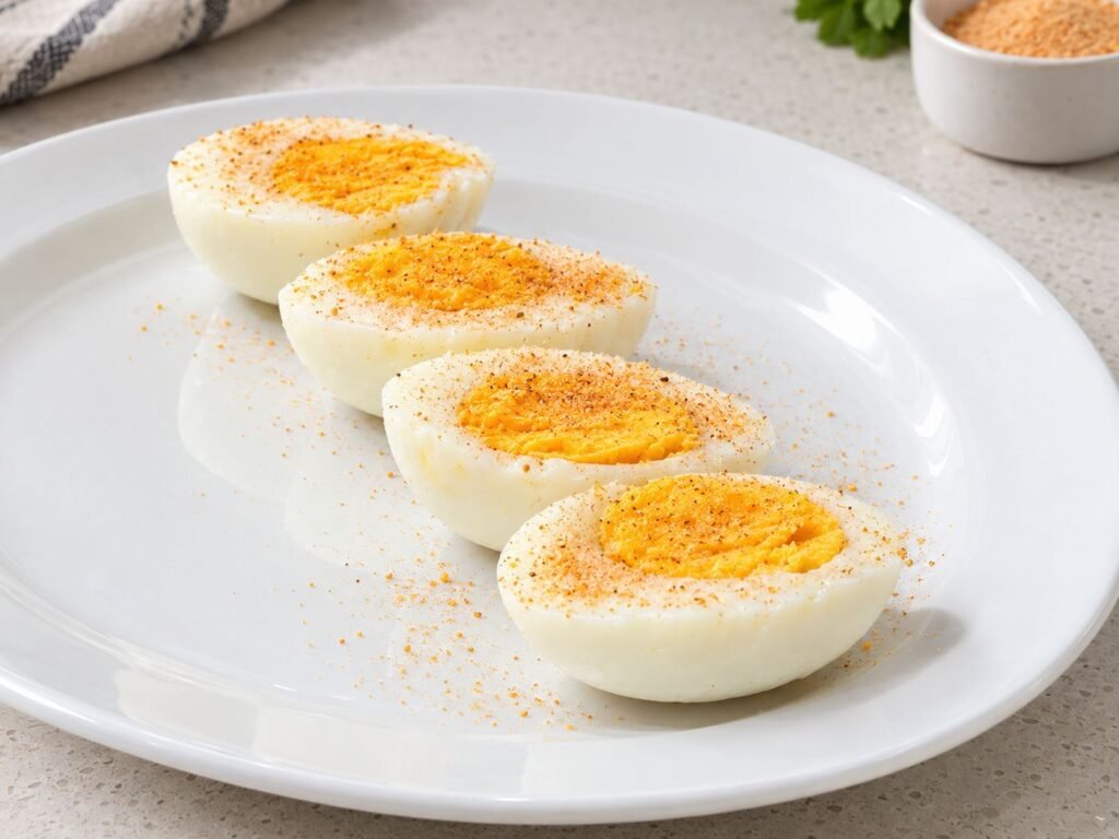 Huevos cocidos sazonados con Sal Así